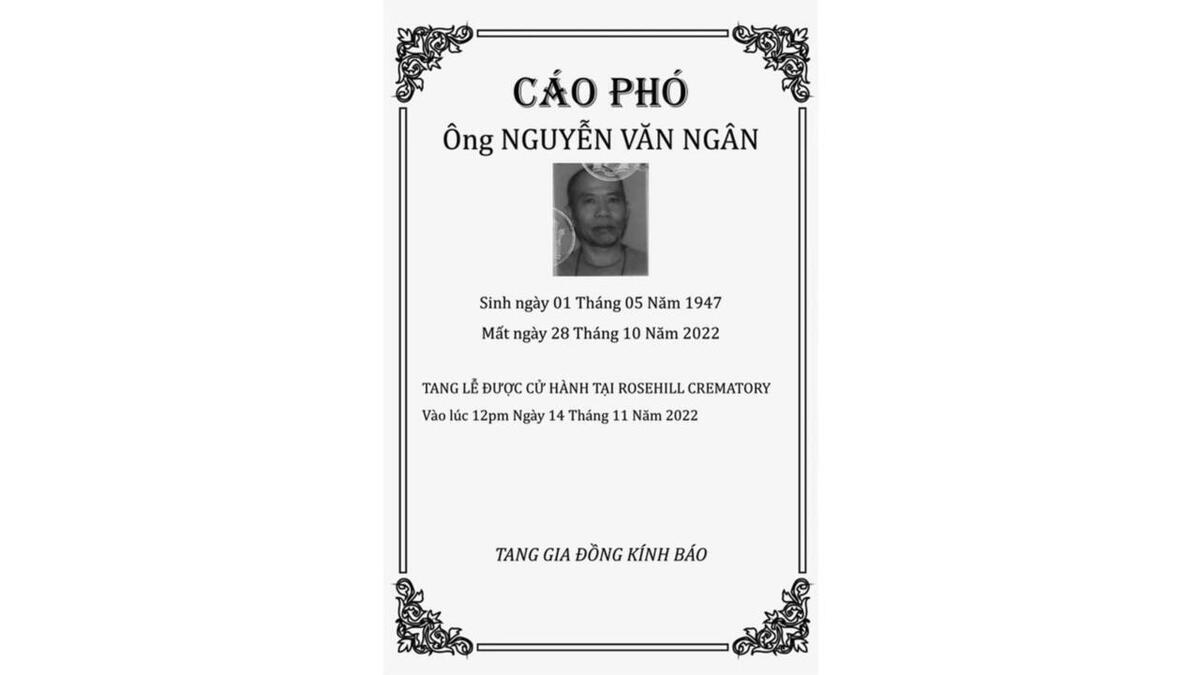 Ngan Nguyen Obituary from Ron Mowad Funeral & Cremation Service