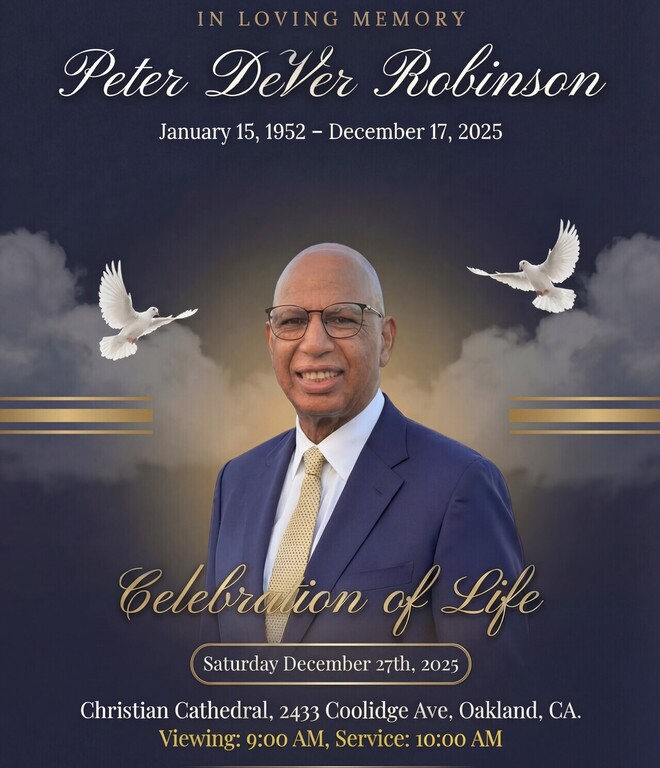 Peter DeVer Robinson Obituary Oakland, CA Fouché's Hudson Funeral Home