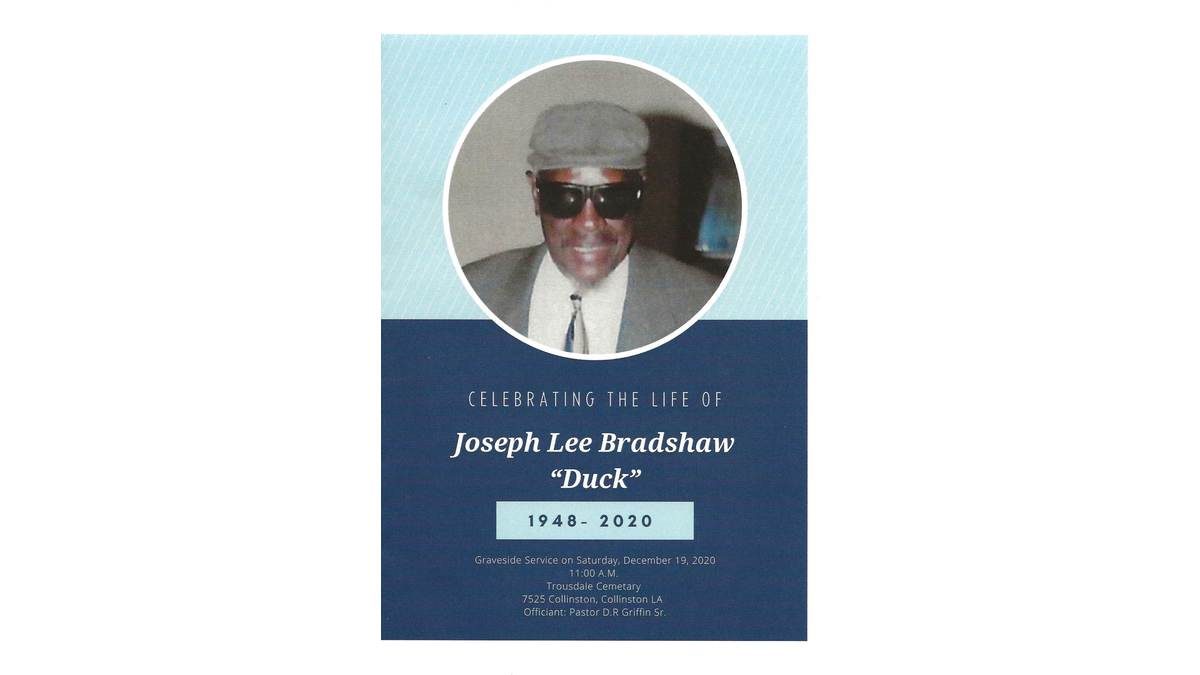 Joseph Bradshaw Obituary Rayville, LA Tennant Funeral Home
