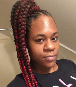 big red box braids