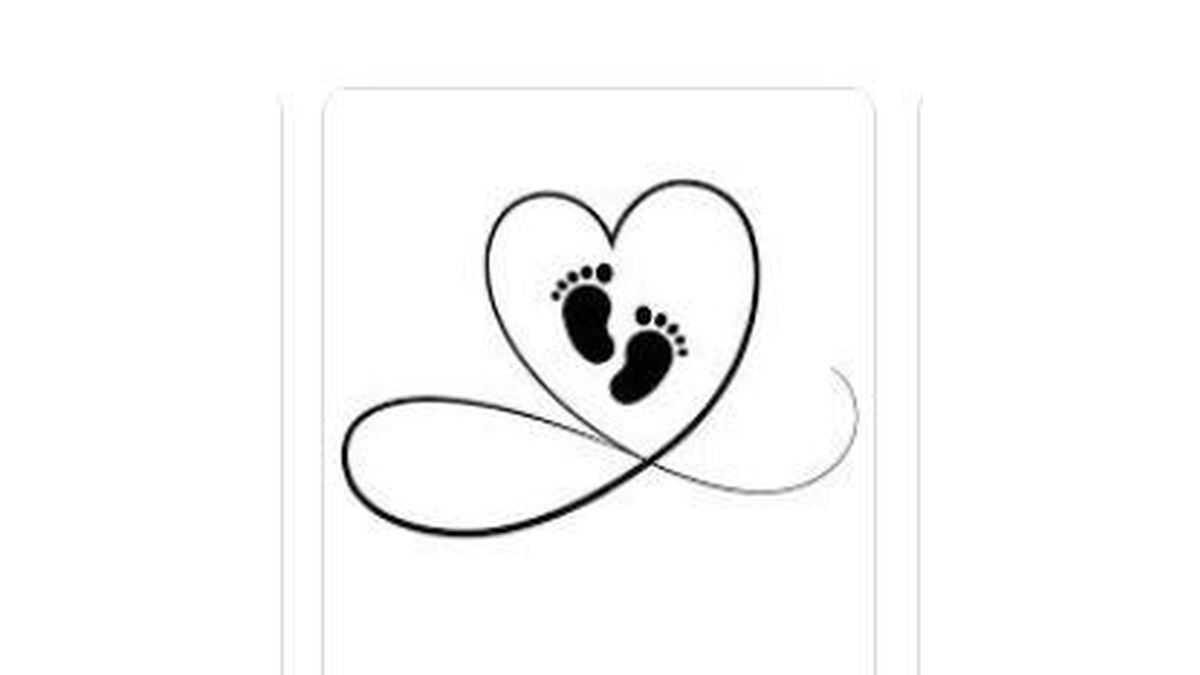 baby feet heart clip art black and white